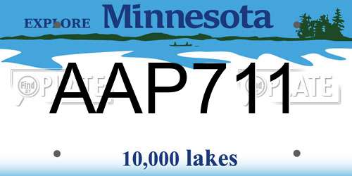 AAP711 Minnesota License Plate