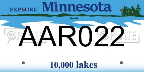 AAR022 Minnesota License Plate