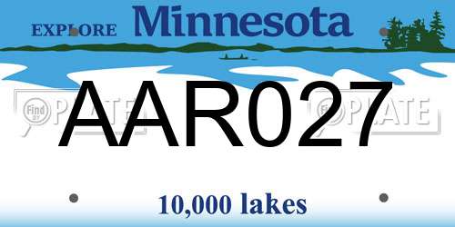 AAR027 Minnesota License Plate