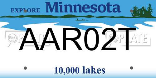 AAR02T Minnesota License Plate