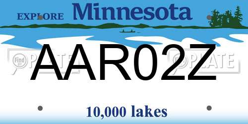AAR02Z Minnesota License Plate