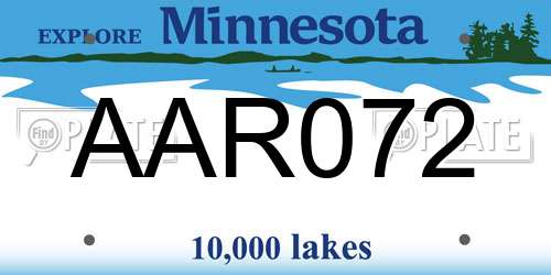 AAR072 Minnesota License Plate