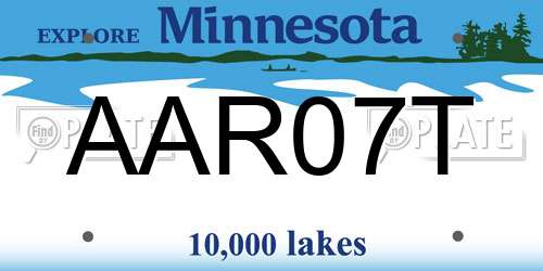 AAR07T Minnesota License Plate