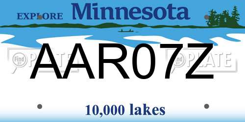 AAR07Z Minnesota License Plate