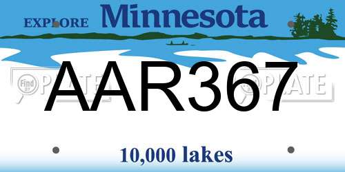 AAR367 Minnesota License Plate
