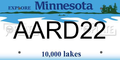 AARD22 Minnesota License Plate