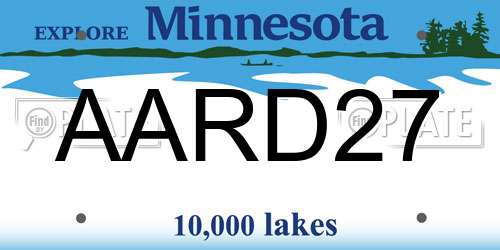 AARD27 Minnesota License Plate