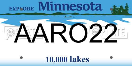 AARO22 Minnesota License Plate