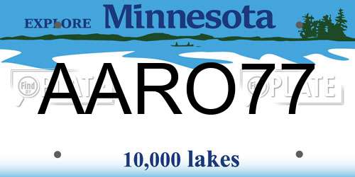 AARO77 Minnesota License Plate