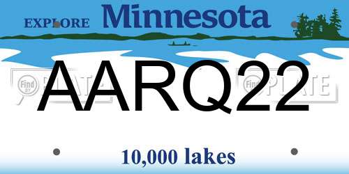 AARQ22 Minnesota License Plate