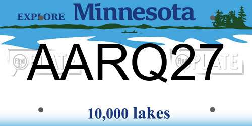 AARQ27 Minnesota License Plate