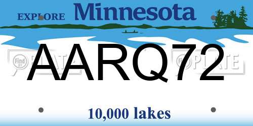 AARQ72 Minnesota License Plate