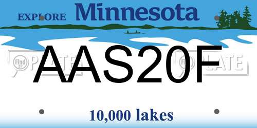 AAS20F Minnesota License Plate
