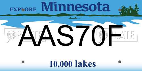 AAS70F Minnesota License Plate