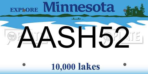 AASH52 Minnesota License Plate