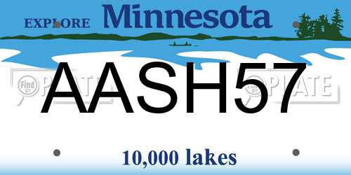 AASH57 Minnesota License Plate