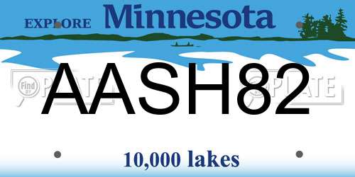 AASH82 Minnesota License Plate