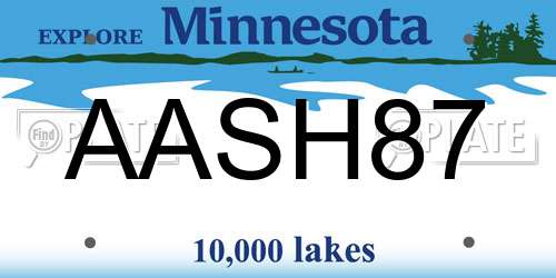 AASH87 Minnesota License Plate