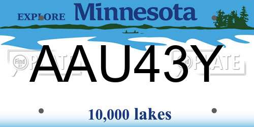 AAU43Y Minnesota License Plate