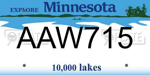 AAW715 Minnesota License Plate