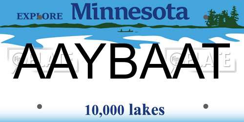 AAYBAAT Minnesota License Plate