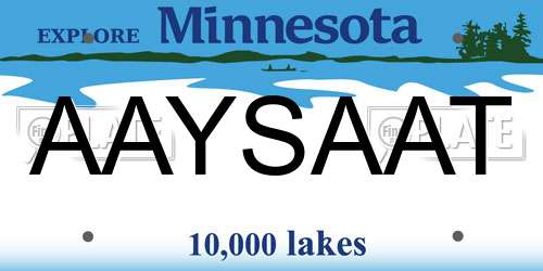 AAYSAAT Minnesota License Plate