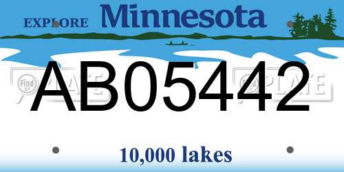 AB05442 Minnesota License Plate