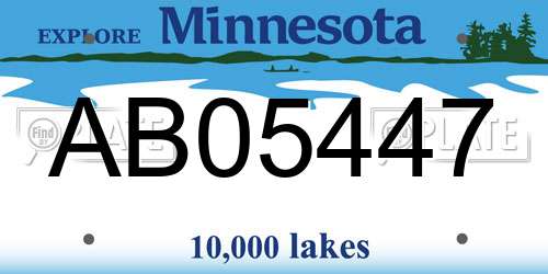 AB05447 Minnesota License Plate