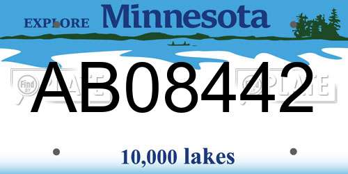 AB08442 Minnesota License Plate