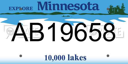 AB19658 Minnesota License Plate