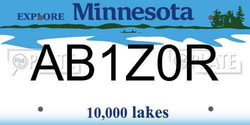 AB1Z0R Minnesota License Plate