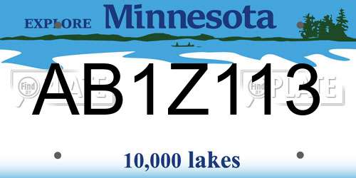 AB1Z113 Minnesota License Plate