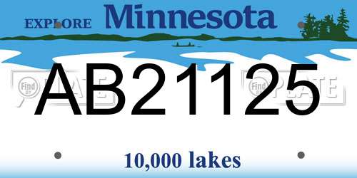 AB21125 Minnesota License Plate