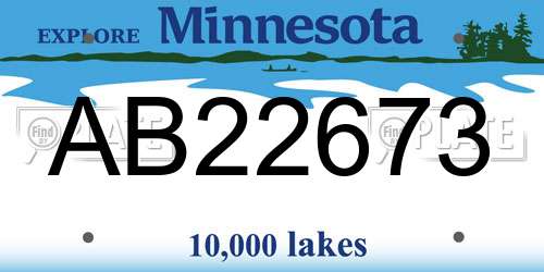 AB22673 Minnesota License Plate