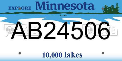 AB24506 Minnesota License Plate