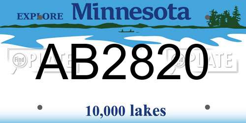 AB2820 Minnesota License Plate