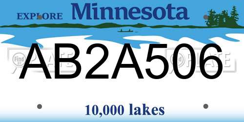 AB2A506 Minnesota License Plate