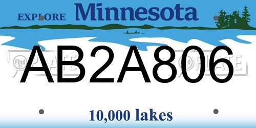 AB2A806 Minnesota License Plate
