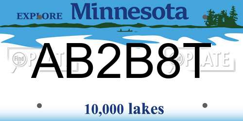 AB2B8T Minnesota License Plate