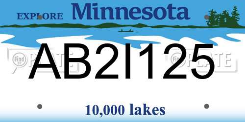 AB2I125 Minnesota License Plate
