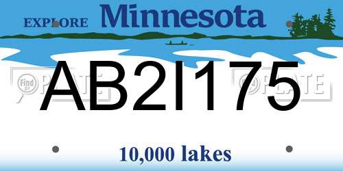 AB2I175 Minnesota License Plate