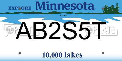 AB2S5T Minnesota License Plate
