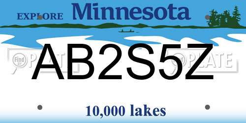 AB2S5Z Minnesota License Plate