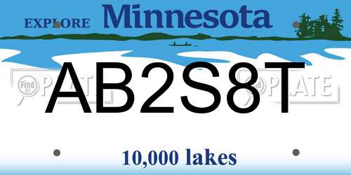 AB2S8T Minnesota License Plate