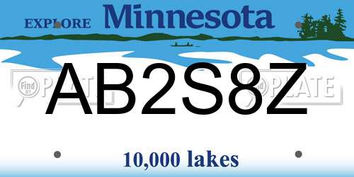 AB2S8Z Minnesota License Plate