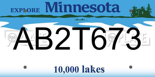 AB2T673 Minnesota License Plate