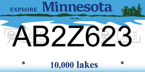 AB2Z623 Minnesota License Plate