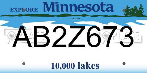 AB2Z673 Minnesota License Plate