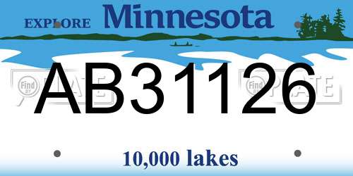 AB31126 Minnesota License Plate