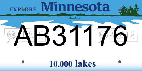 AB31176 Minnesota License Plate
